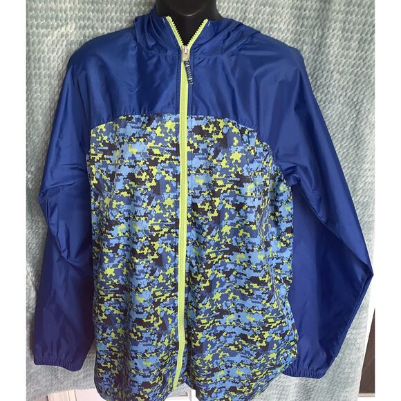 Lands' End Windbreaker Jacket Women's XL Blue, Yellow - Picture 1 of 6